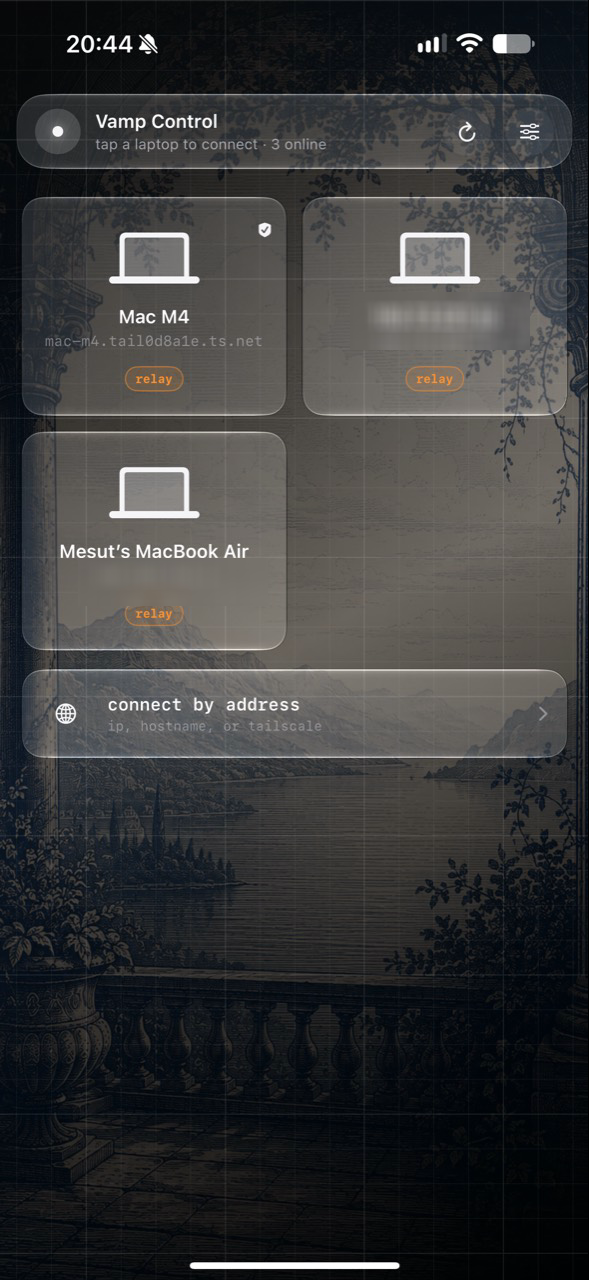 Vamp Control on iPhone